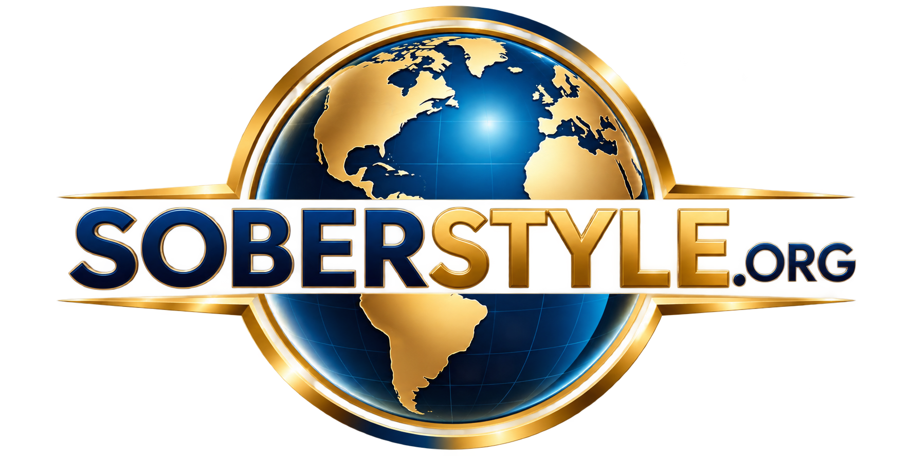 SoberStyle.org — a gold and navy globe